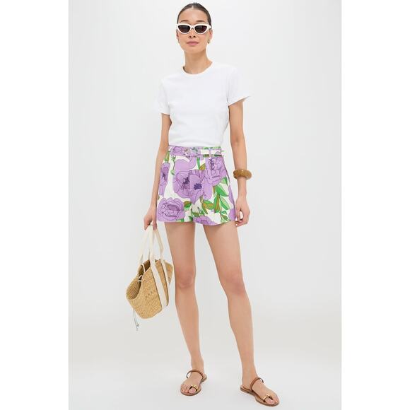 HYACINTH HOUSE Lilac Floral Cuffed Conor Shorts Size M NWT - Picture 6 of 8